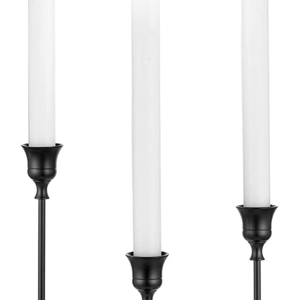 3 Pcs Black Candlestick Holders Taper Candles Holder Candle Stick Holder for Din